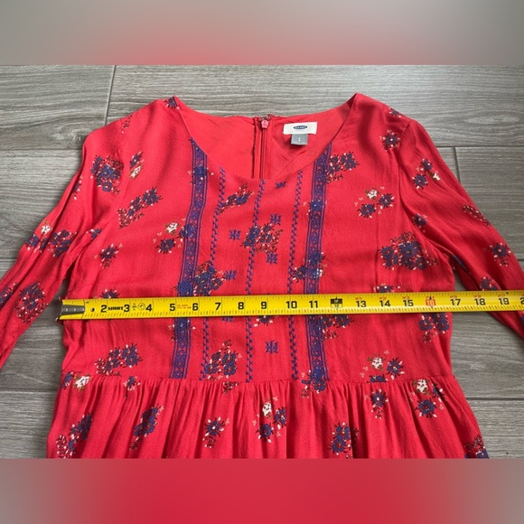 Old Navy| Women’s Boho Red Embroidered Floral Dress, Size Small••• - Picture 9 of 10